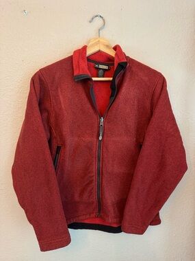 REI Womens Medium Red Full-Zip Fleece Jacket